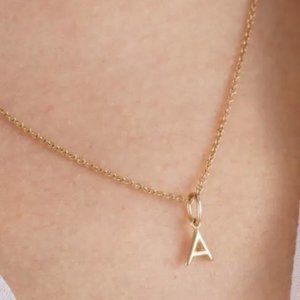 14k gold letter A necklace